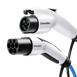 كابل شاحن الكهرباء الذكور إلى الإناث من النوع 2 الملفوف SAE J1772 من النوع 1 1 / 3 مرحلة 3.6KW - 22KW 3