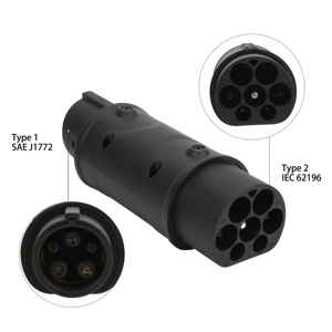 نوع 2 إلى نوع 1 محول EVSE IEC 62196 إلى SAE J1772 محول شاحن السيارة الكهربائية 2