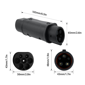 نوع 2 إلى نوع 1 محول EVSE IEC 62196 إلى SAE J1772 محول شاحن السيارة الكهربائية 3